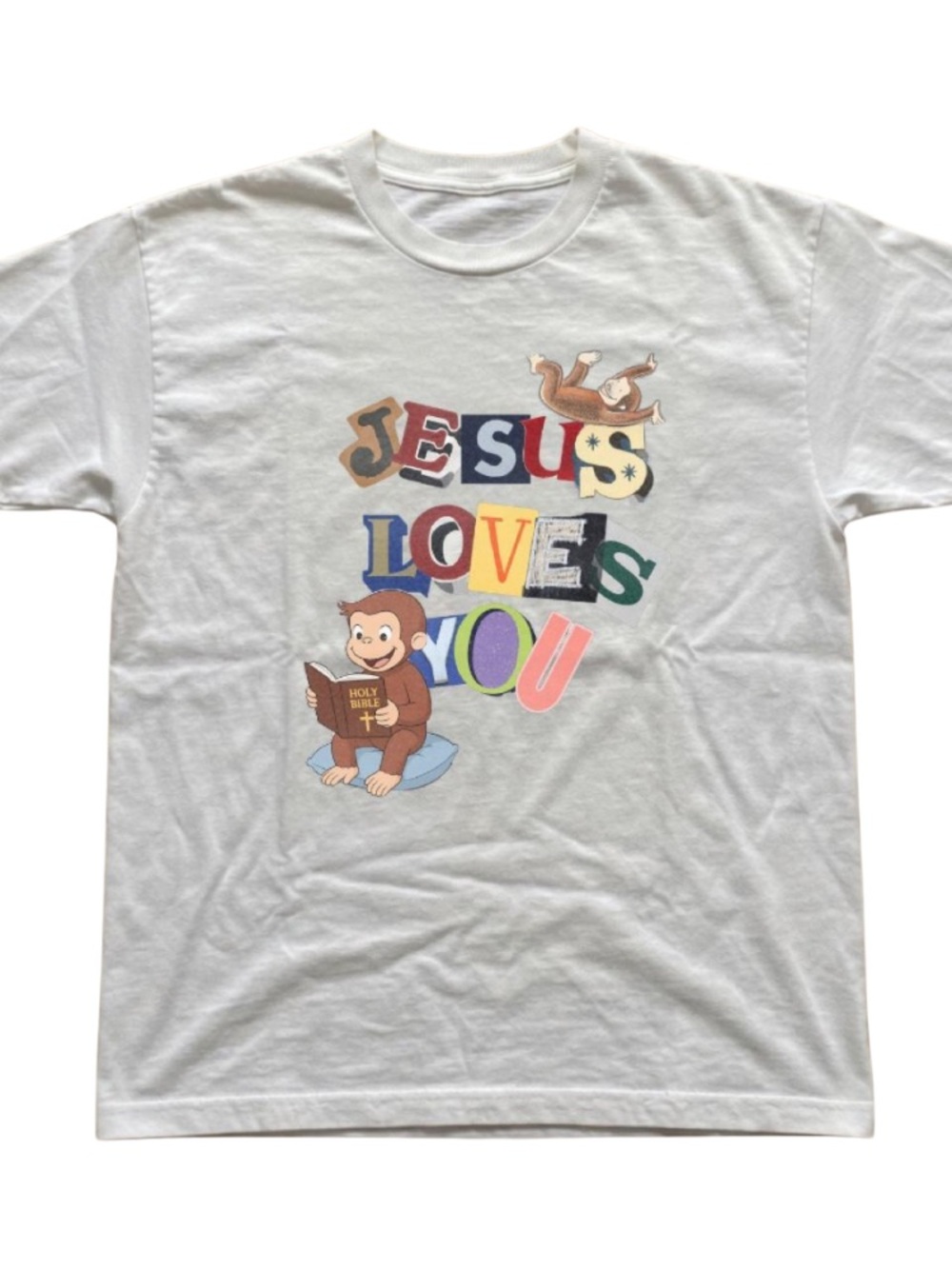 White 'Jesus Loves You' Graphic Tee